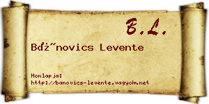 Bánovics Levente névjegykártya