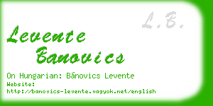 levente banovics business card